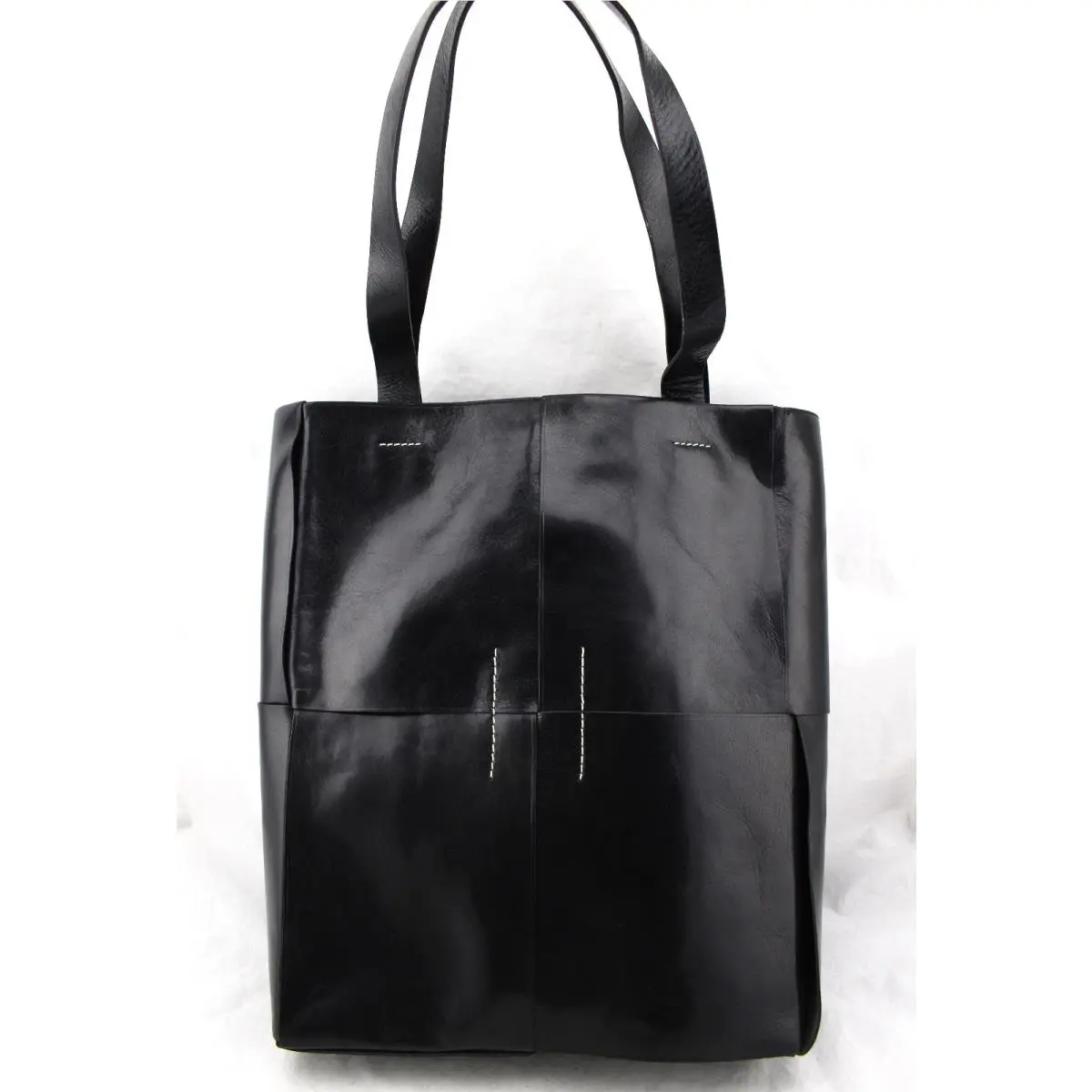 Dkny Donna Karan Black Leather Large Satchel Tote Shopper Shoulder Bag