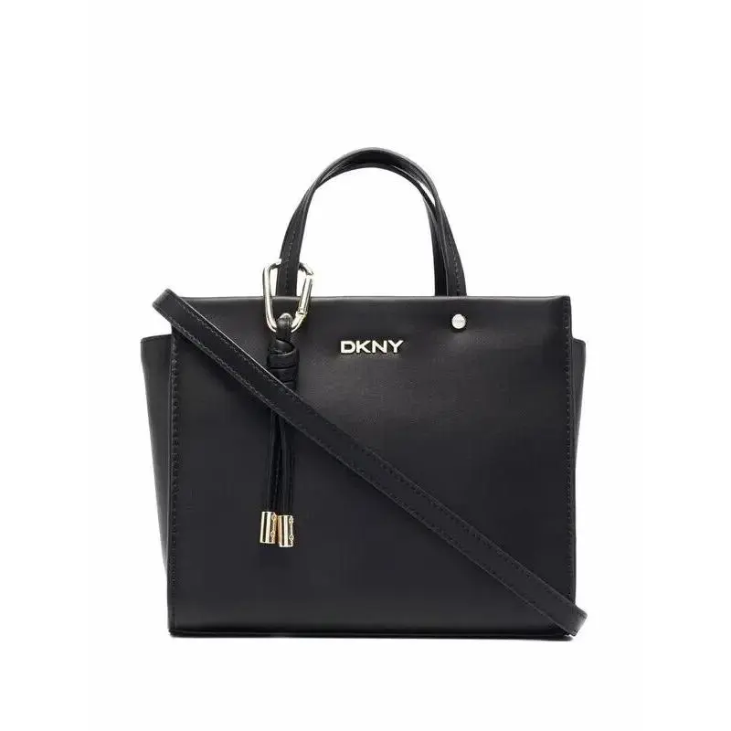 Dkny Womens Mackenzie Calf Leather Casual Tote Bag Size Small Black Defected