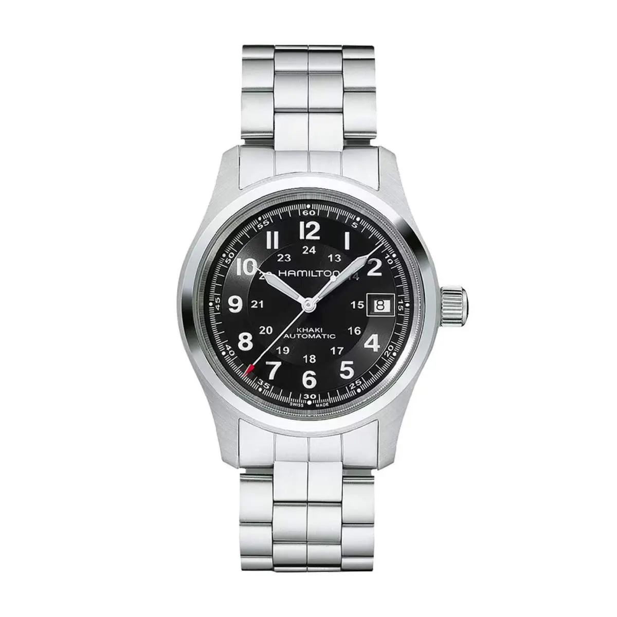 Hamilton Khaki Field Black / Stainless Steel Black Dial Wristwatch H70455133