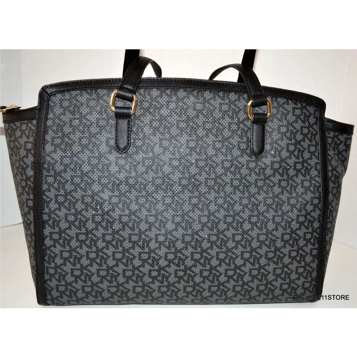 Dkny Perforated Coated Logo Handbag Purse Bag Black Handbag Sac Bolsa