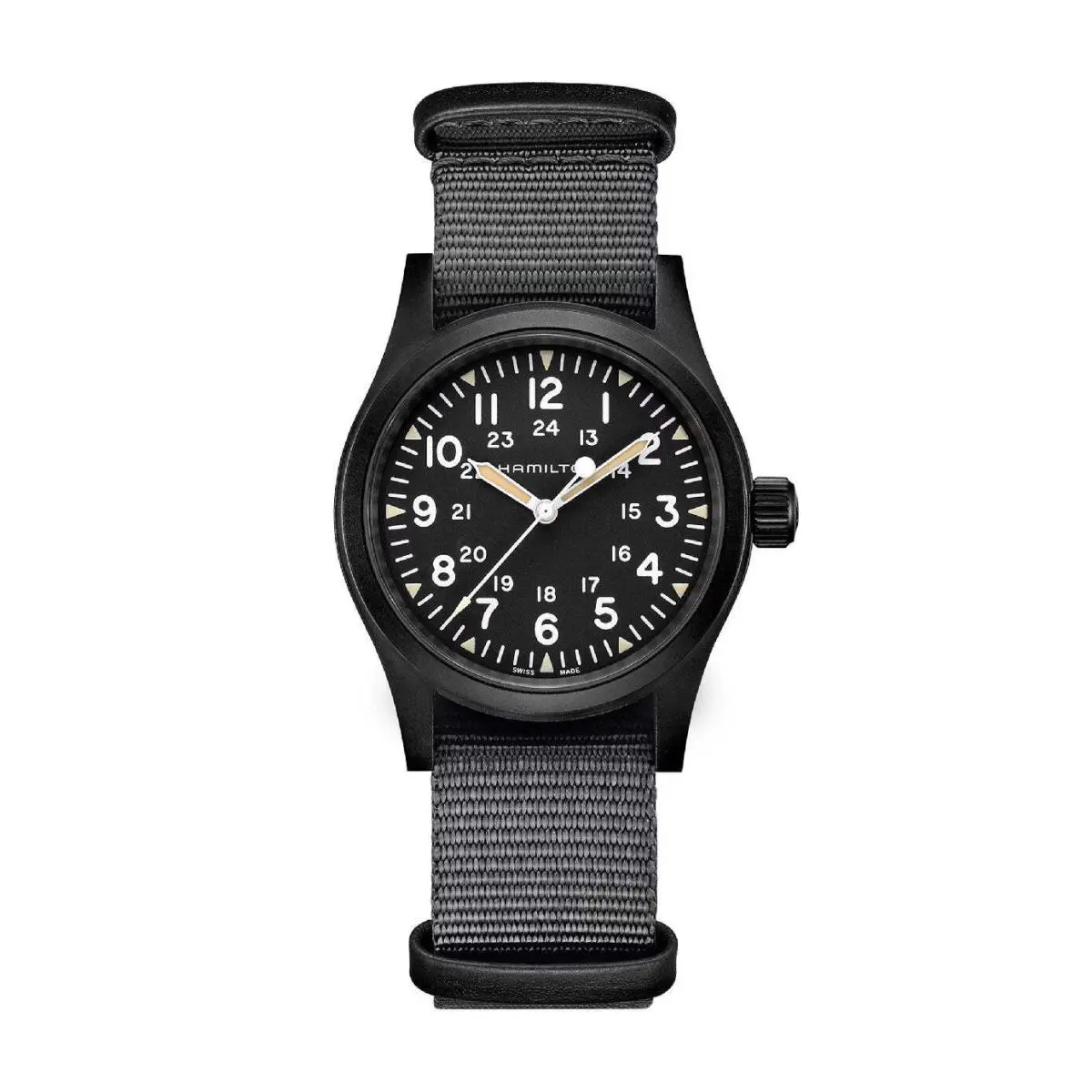 Hamilton Khaki Field Grey / Nato Grey Dial Wristwatch H69409930