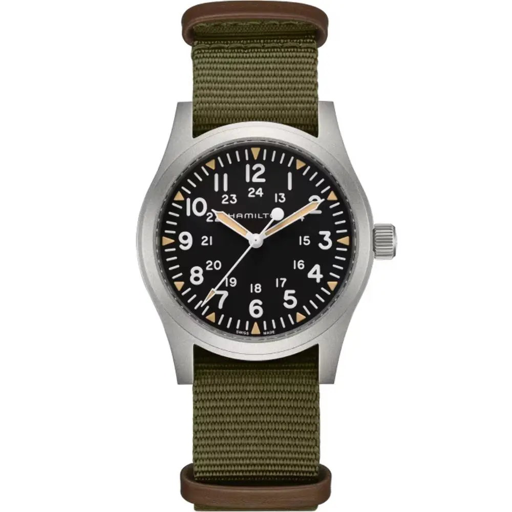 Hamilton Khaki Field Mechanical 42MM Black / Nylon Black Dial Wristwatch H69529933