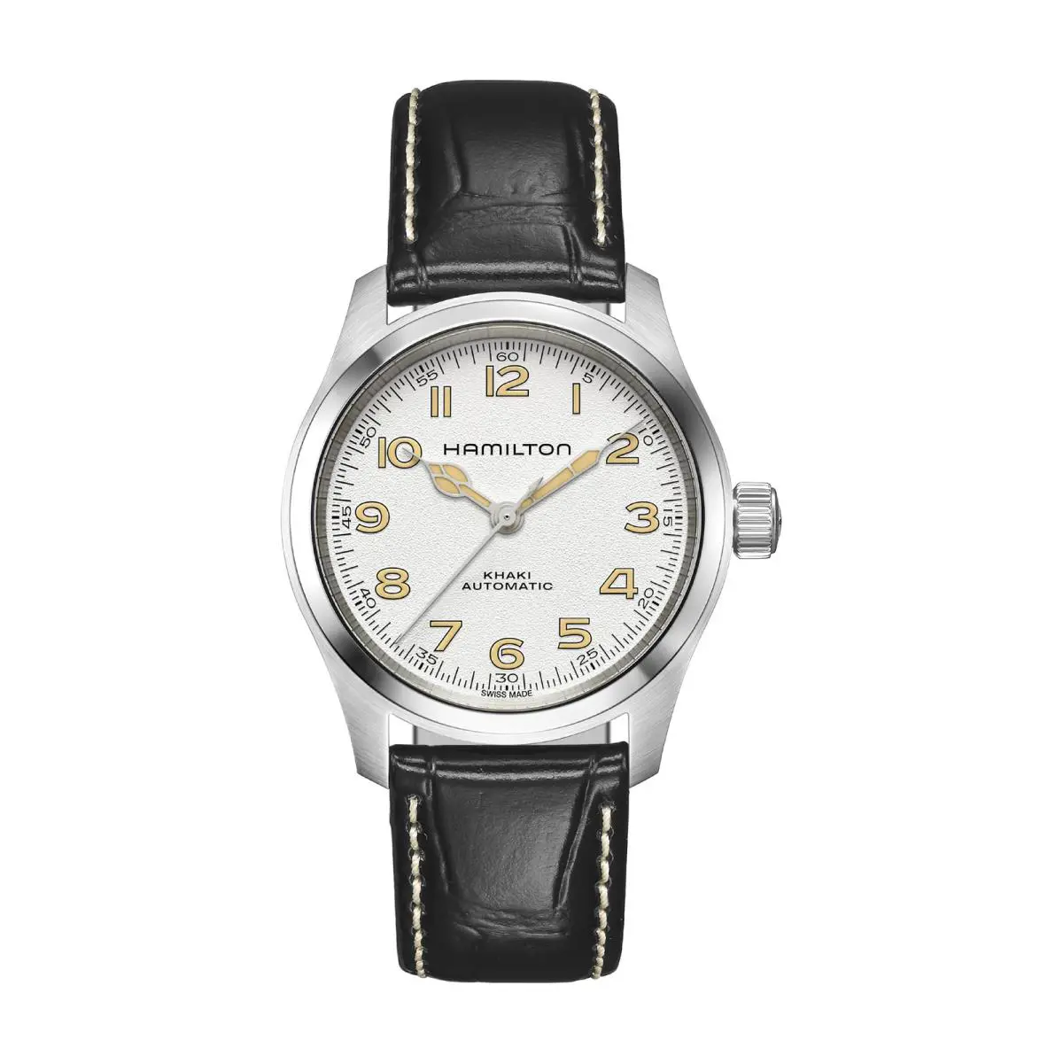 Hamilton Khaki Field White / Leather White Dial Wristwatch H70405710