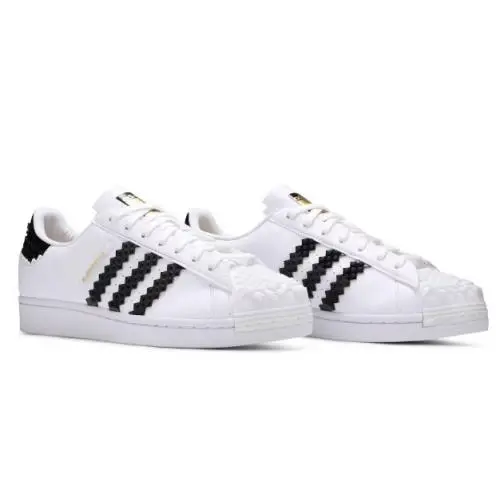 Adidas Superstar Lego Base Plates White Black Leather Men`s Sneakers Size 13.5