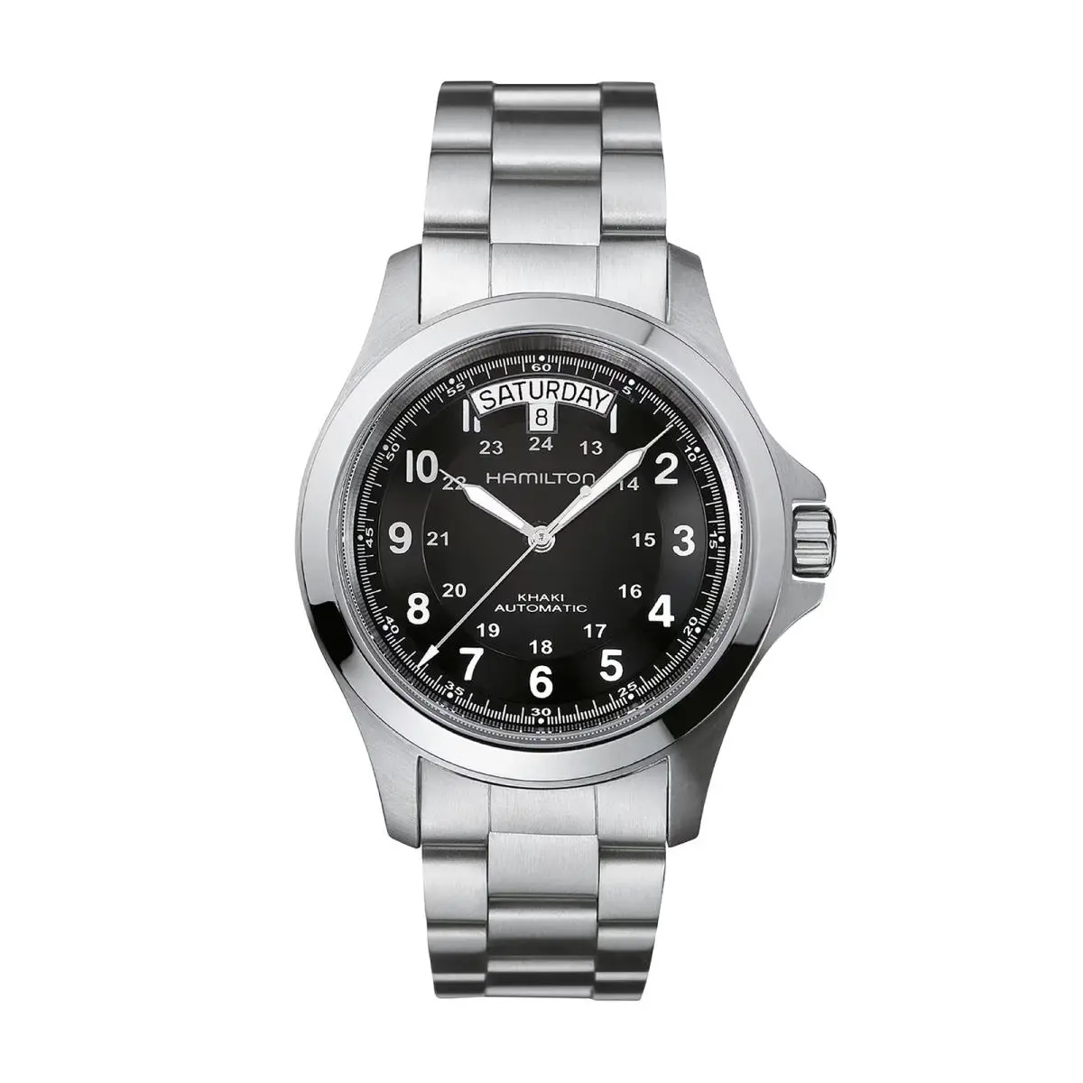 Hamilton Khaki Field Black / Stainless Steel Black Dial Wristwatch H64455133