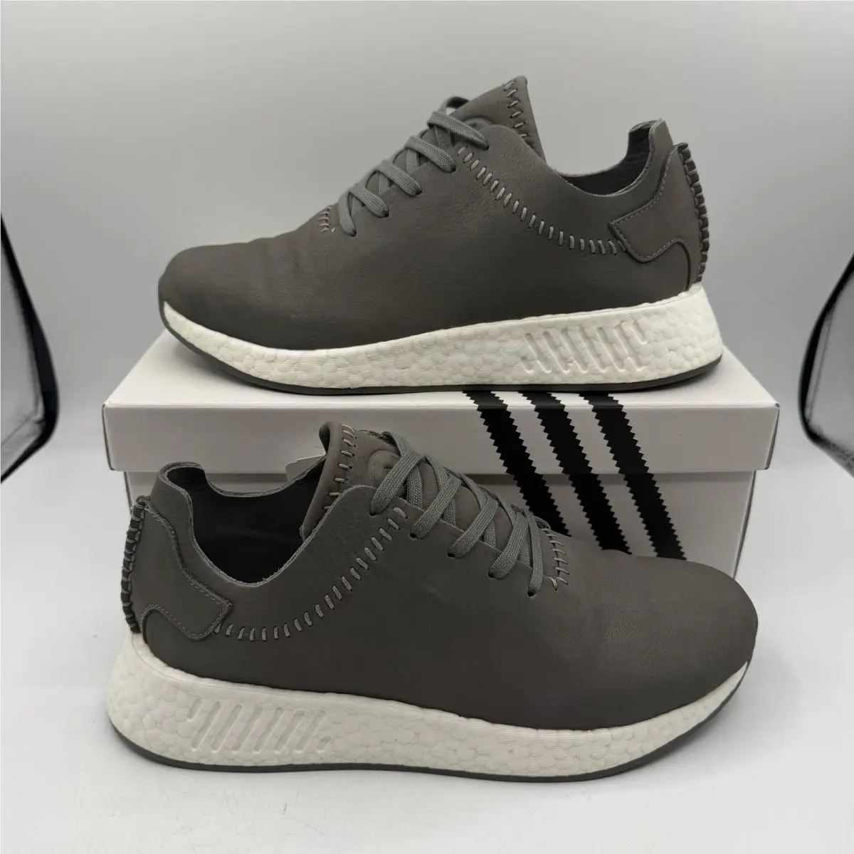 Adidas Wings Horns WH NMD_R2 Shoes Mens 10.5 Ash Grey Leather Sneakers BB3117