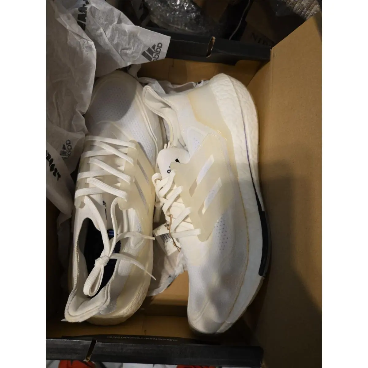 Adidas Ultraboost 21 Men`s Cloud White Non Dye Running FY0836 Size 13