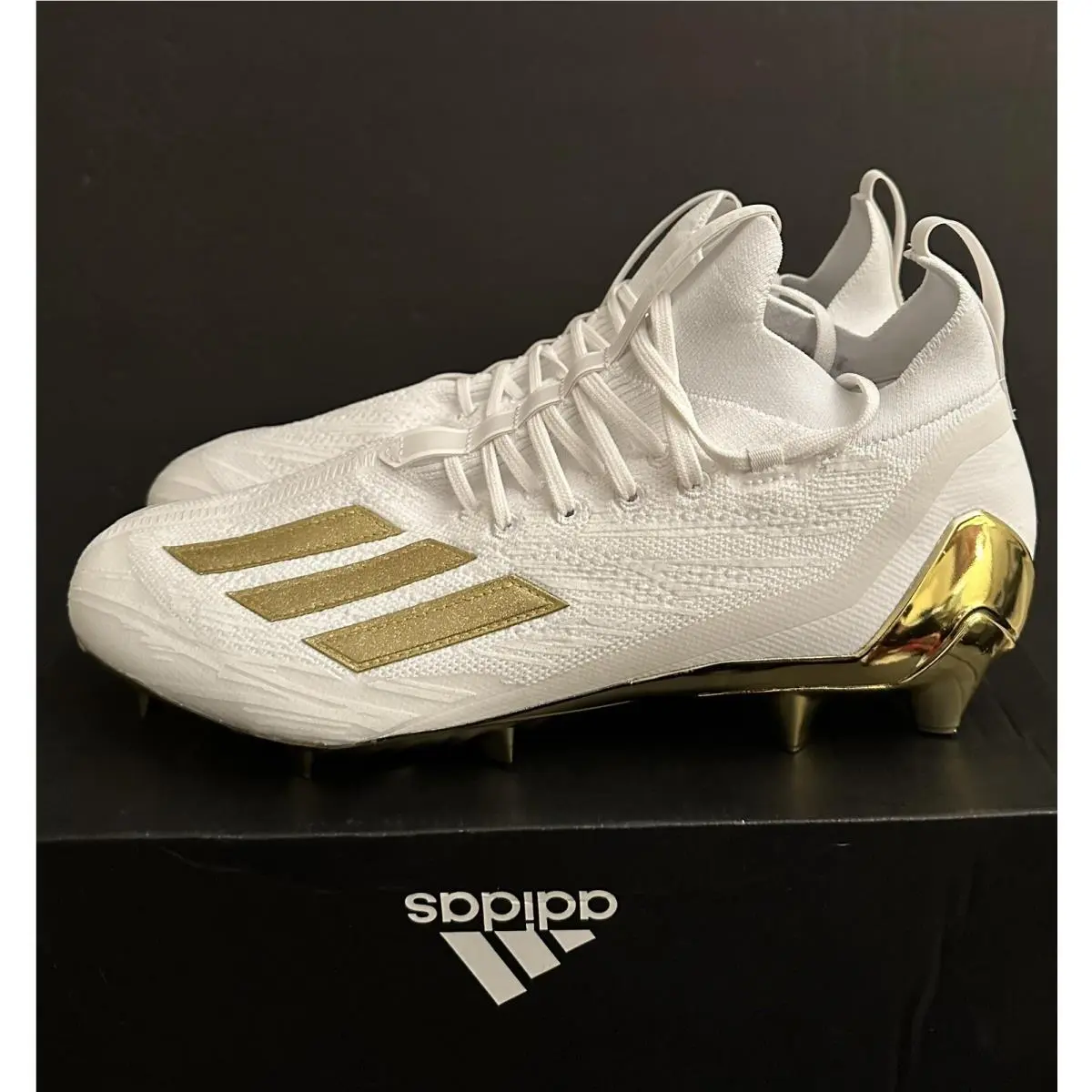 Adidas Adizero Primeknit White Gold Football Cleats Men’s Size 13 GX5100