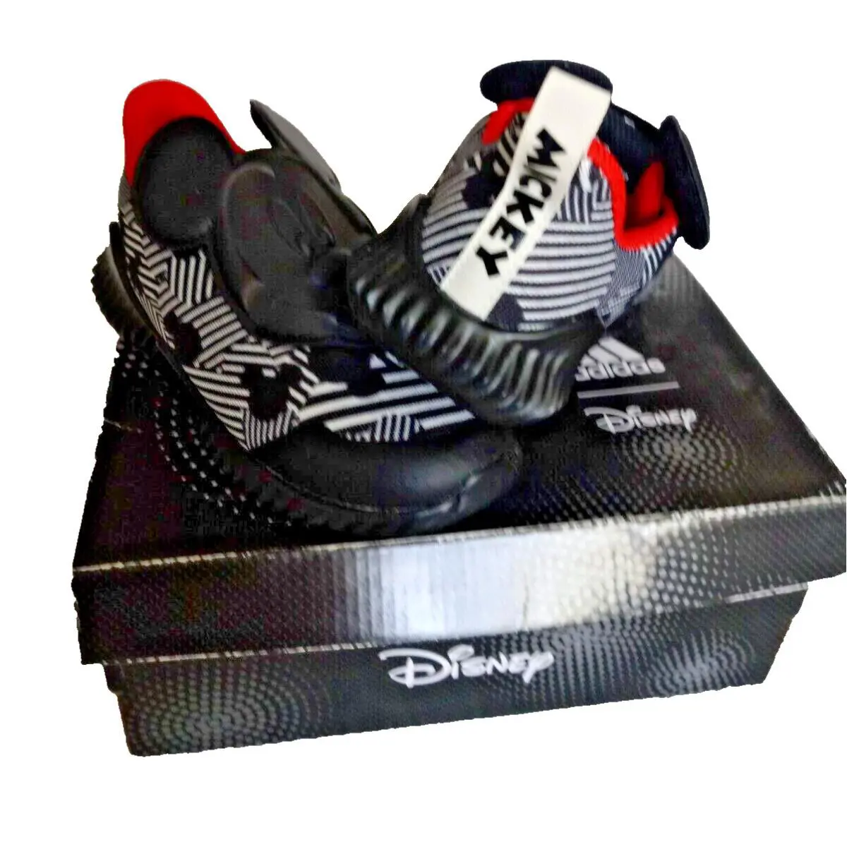 Adidas Fortarun Mickey AC I Kids Shoes Black White Size 10K - Cloud White/Core Black