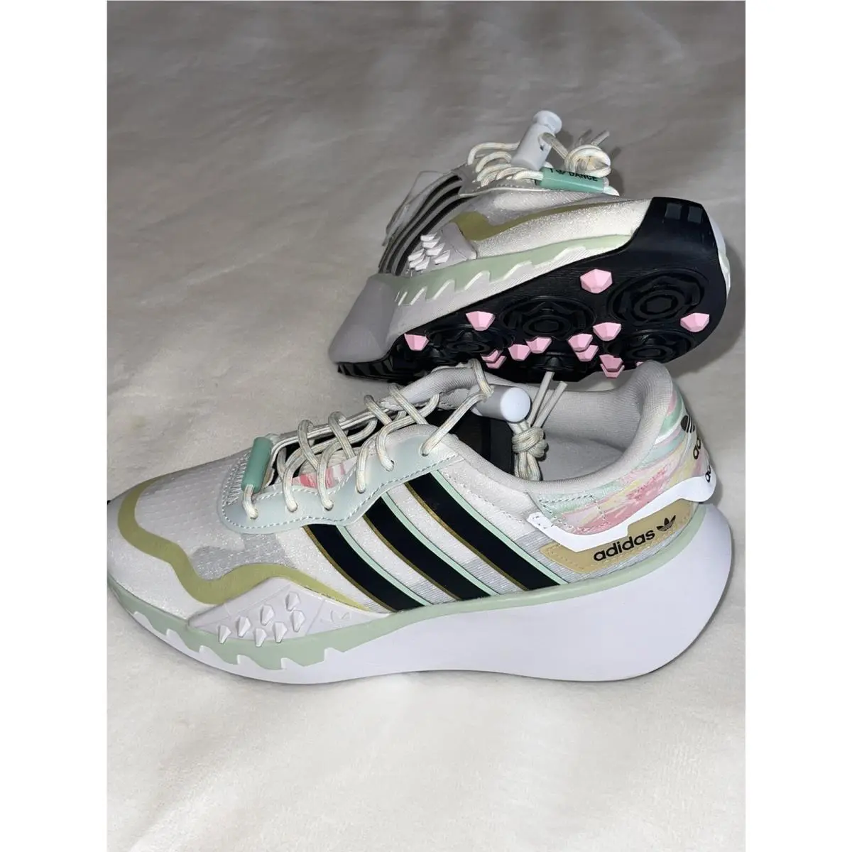 Adidas Choigo W White Black Green Women Casual Lifestyle Sneakers Shoes FY6731
