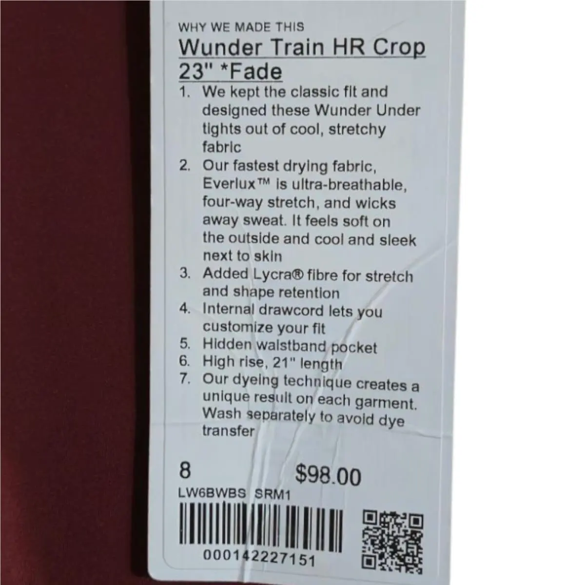 Lululemon clothing - LW6BWBS - LW6BWBS - SRM1 0