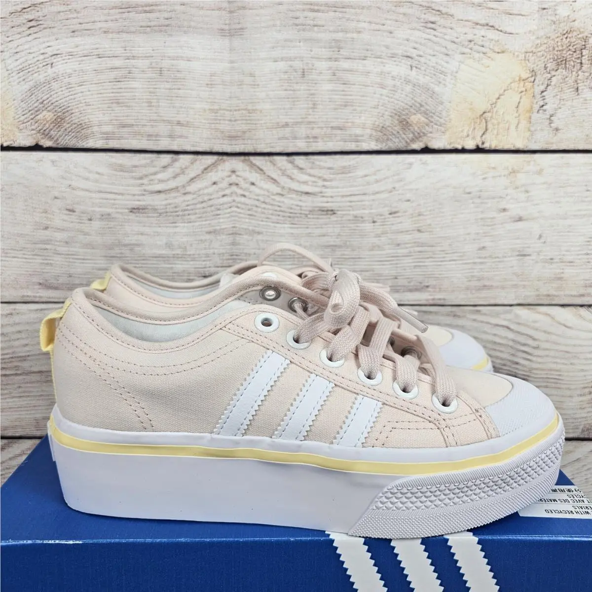 Adidas Nizza Platform J GS Girls Pink/white Shoes Size 5 HQ6896