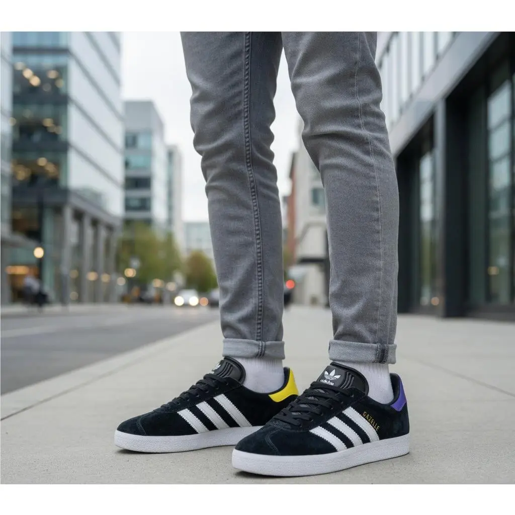 Adidas Mens Gazelle Adv GY6922 Suede ‘two Tone’ Blue Yellow Heel US 11.5