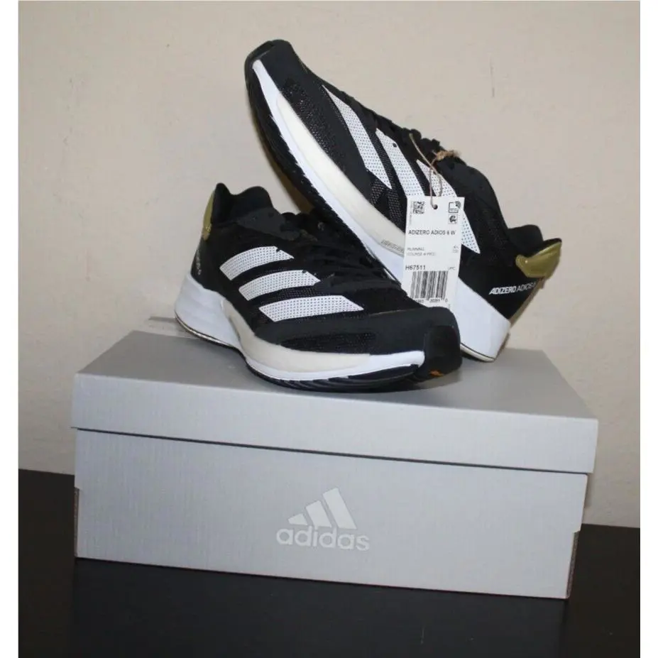 Adidas Adizero Adios 6 W H67511 Size 6 Womens Black with Gold