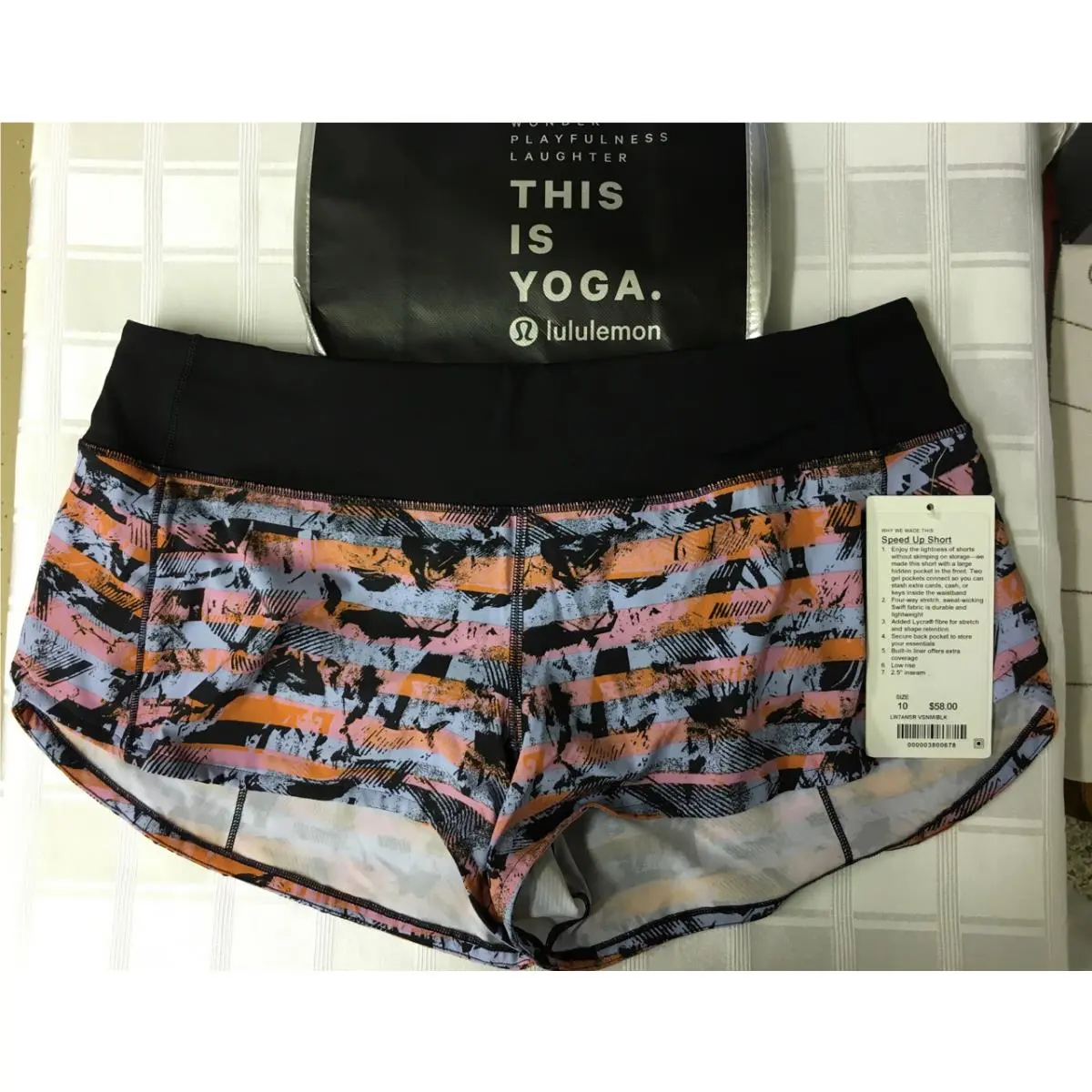 Lululemon Speed UP Short - Vsnm/blk - Lycra -- Priority Ship -- Size 10 Reg