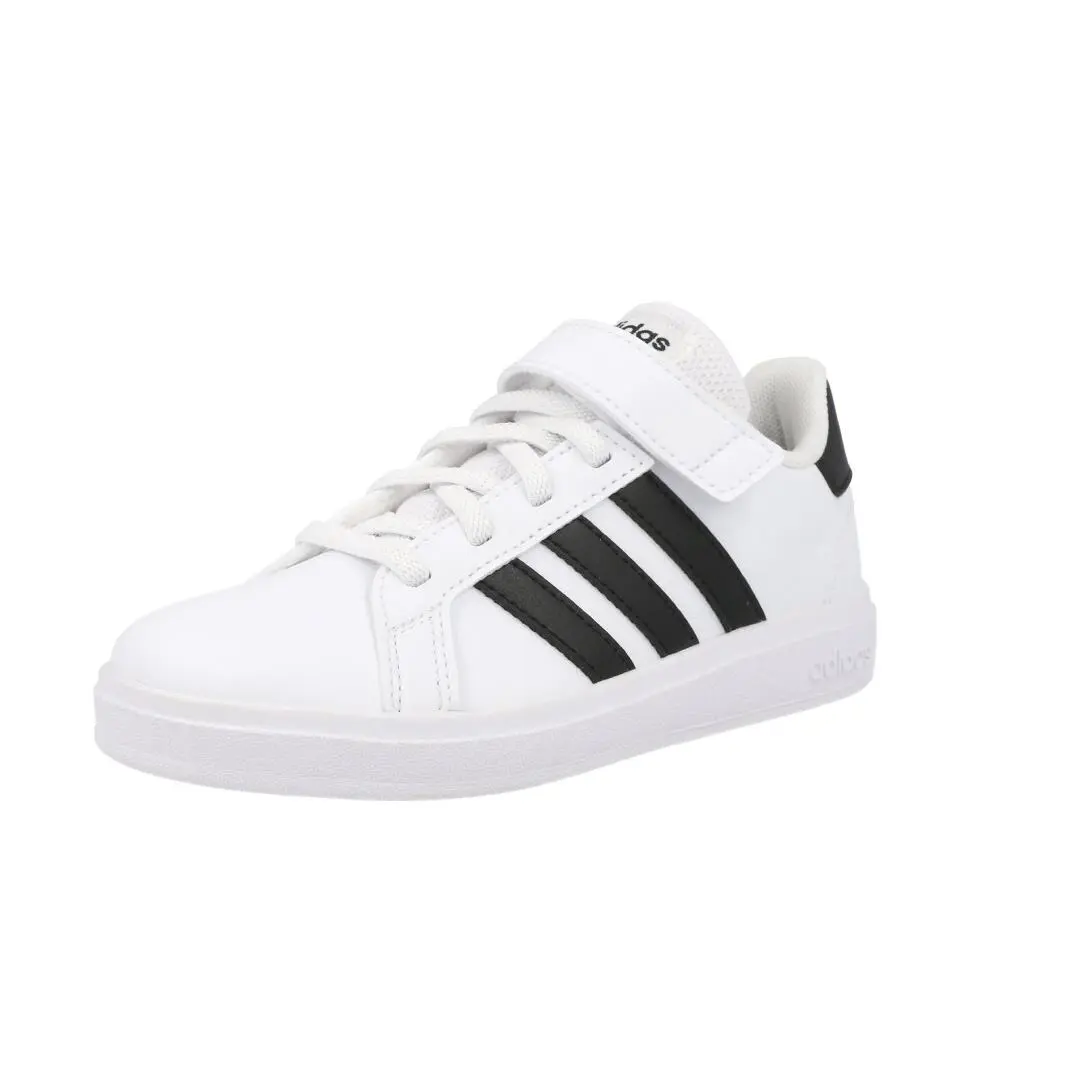 Adidas Boys Size 3 White Black Grand Court 2.0 Sneaker GW6521