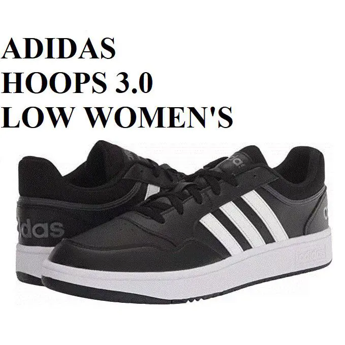 Adidas Hoops 3.0 Low Lace-up Sneakers Trainers Women Shoes Black Size 7.5 - BLACK - GW3038