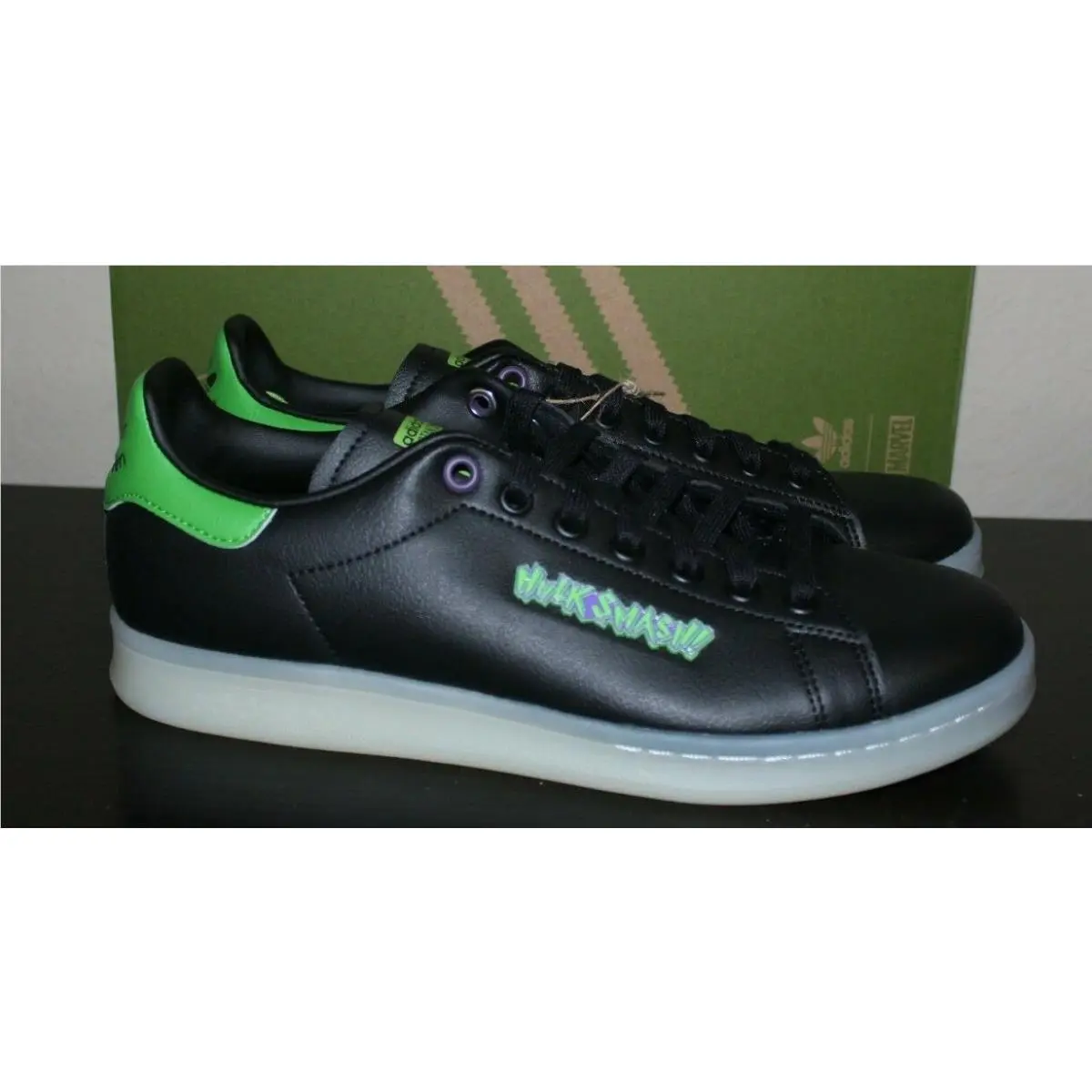 Adidas shoes - Adidas Stan Smith Marvel Hulk - FZ2708 - Black 4