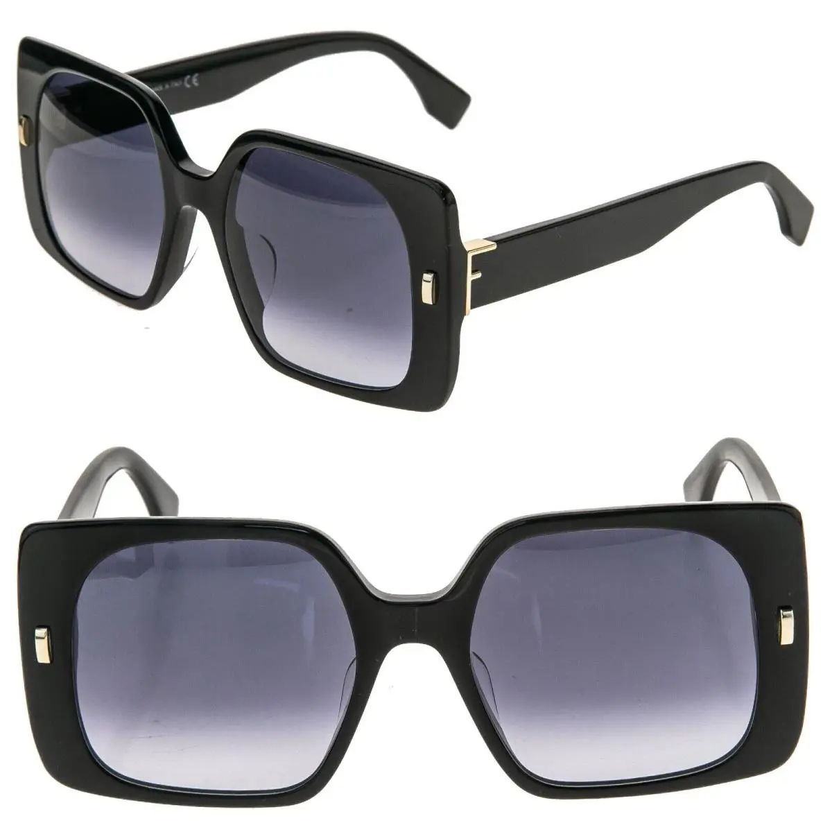 Fendi First 40036 Black Logo Fashion Sunglasses Oversized FE40036U 01W
