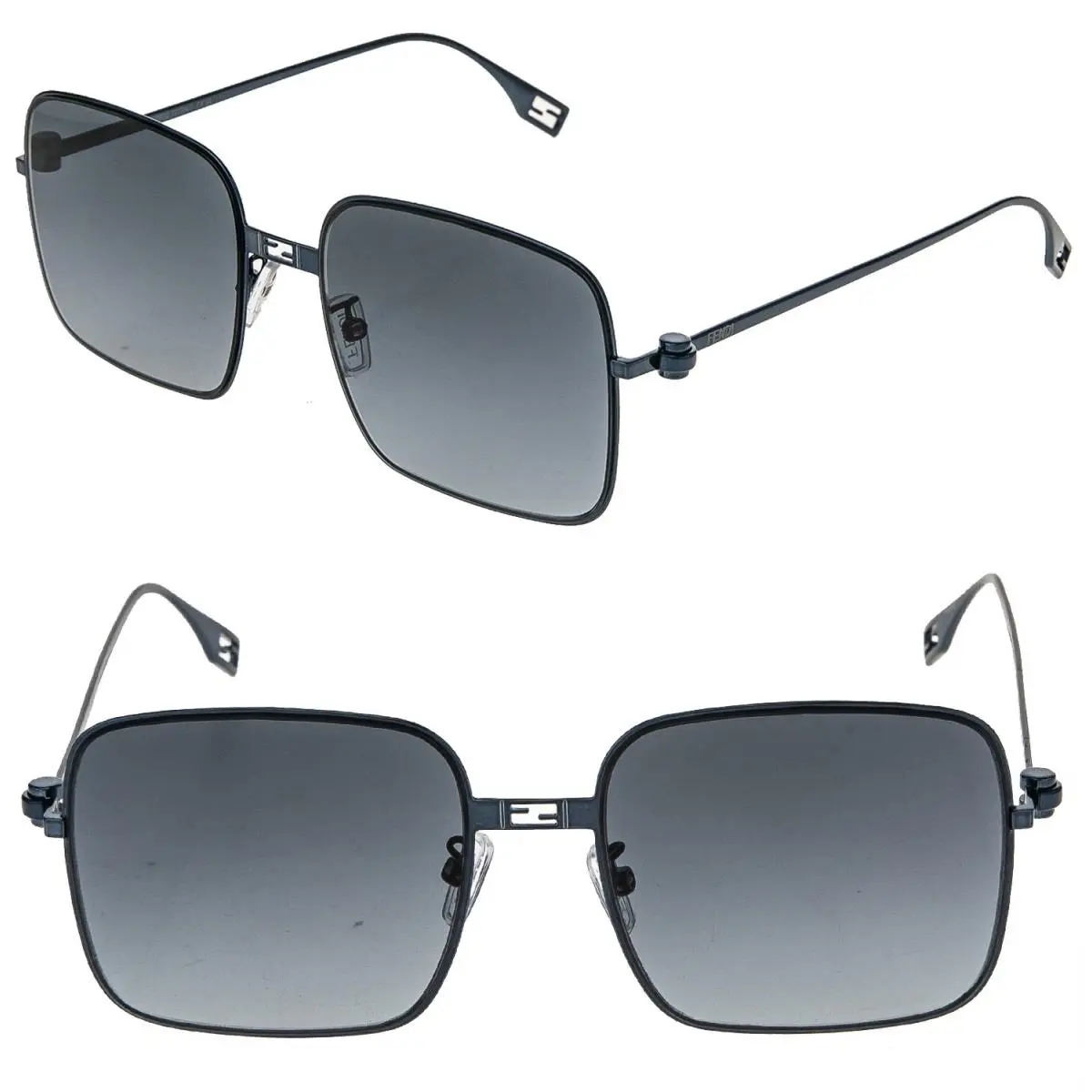 Baguette 40123 Navy Blue Metal Rectangle Fashion Sunglasses FE40123U 90P by Fendi