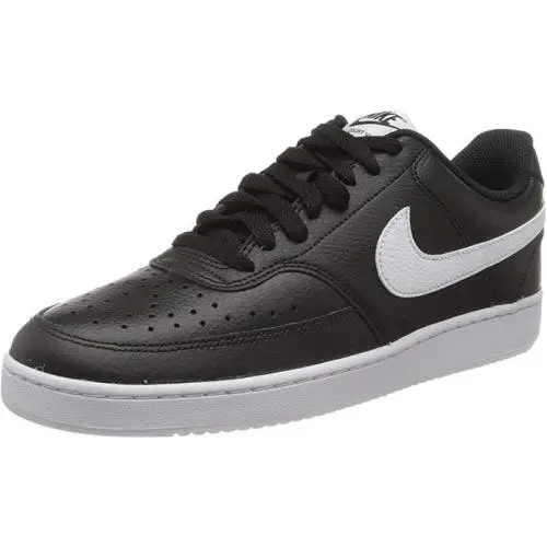 Nike Men`s Court Vision Low Next Nature Shoes Sneaker Black/white-black 10