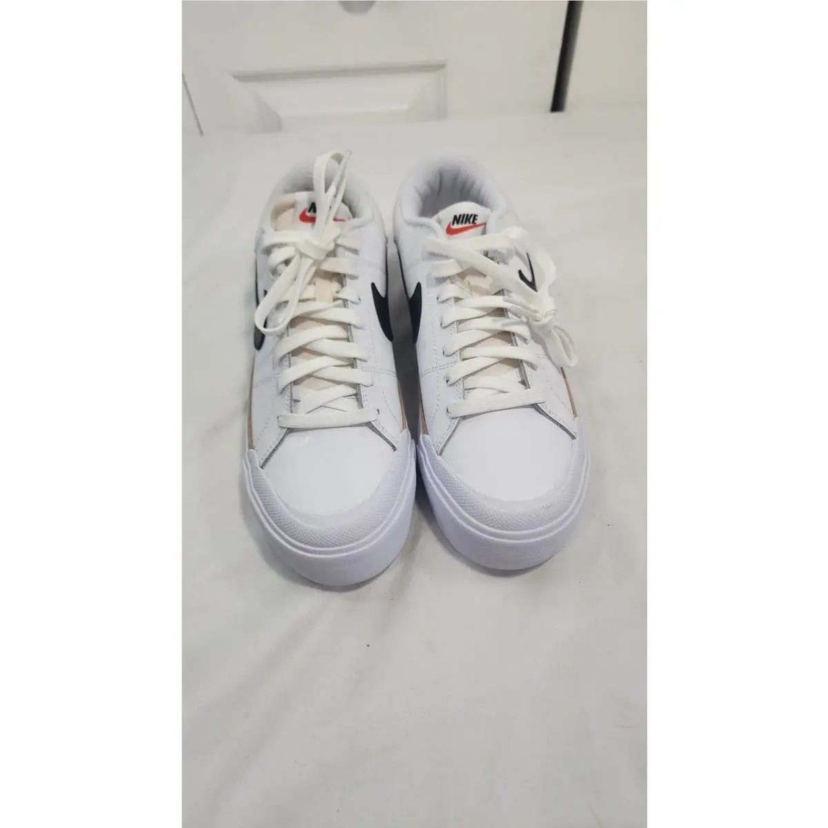 Nike Court Legacy Lift Platform Women`s Shoes - White/black/hemp - White