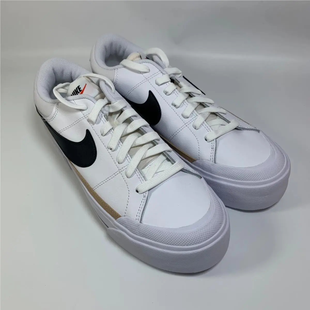 Nike Court Legacy Lift White Hemp Women`s Size 11 Platform Sneaker DM7590-100 - White/Hemp/Team Orange/Black