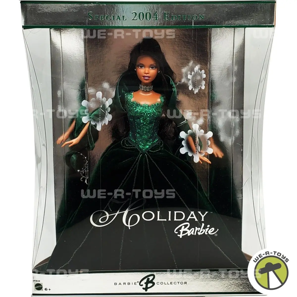 2004 Holiday Barbie Special Edition African American Green Velvet Dress