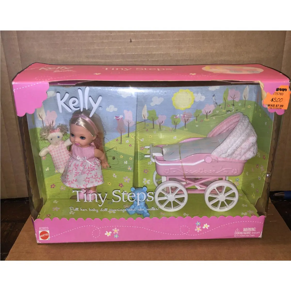 Kelly Doll Barbie Tiny Steps Stroller Carriage She Walks 2002 Mattel