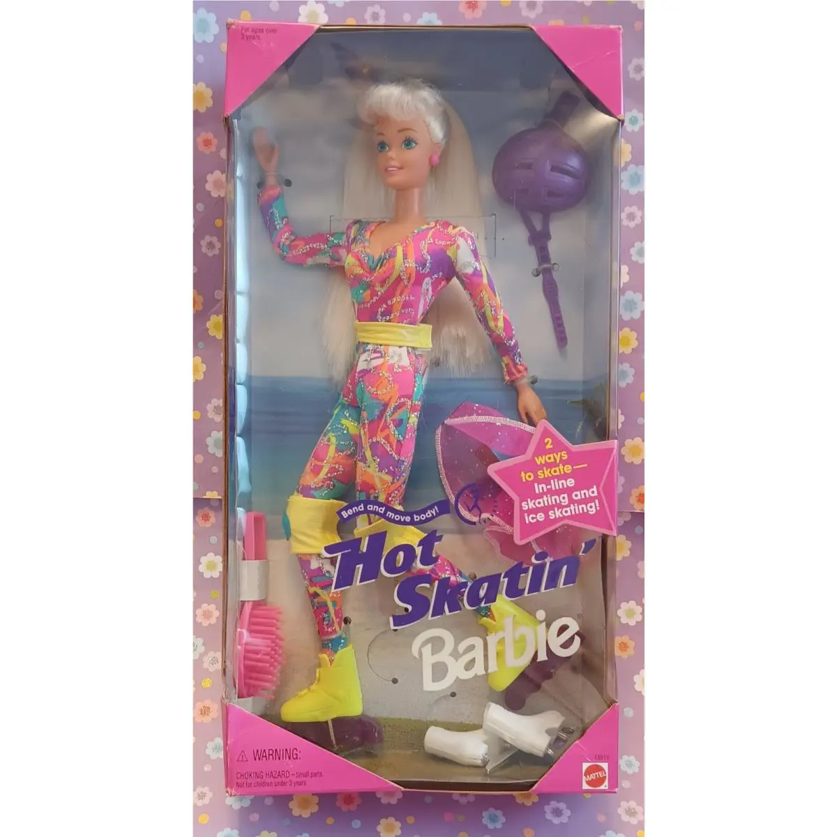 Hot Skatin` Barbie 13511 1994 Rollerblades Skates Has Some Box Wear Photos