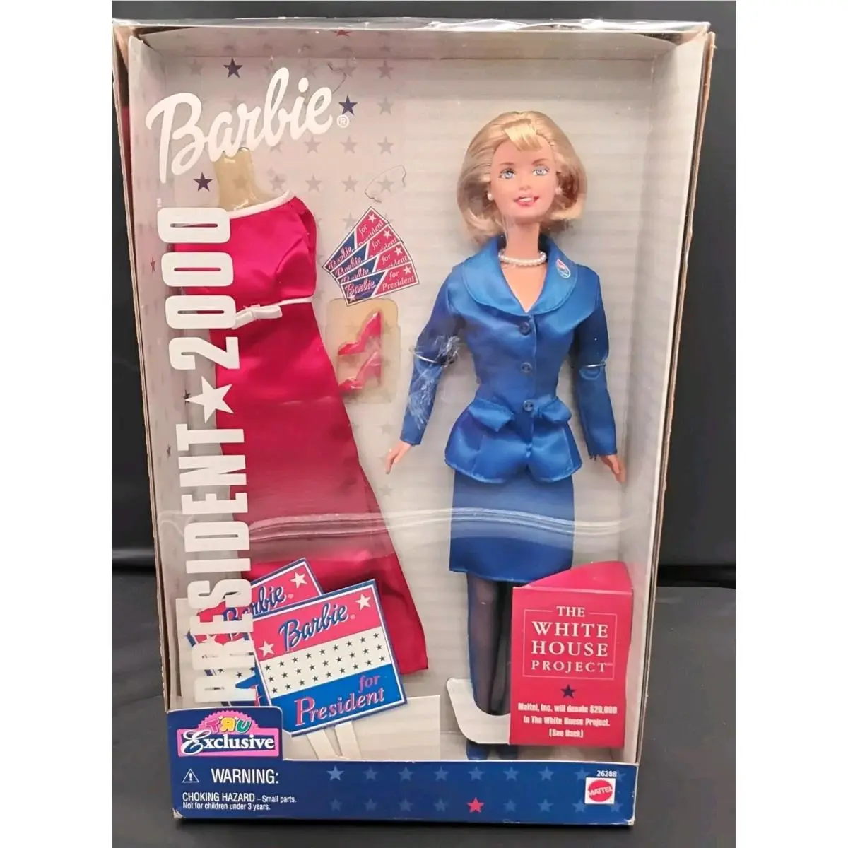 2000 Vintage “barbie For President” White House Doll Nrfb 1999