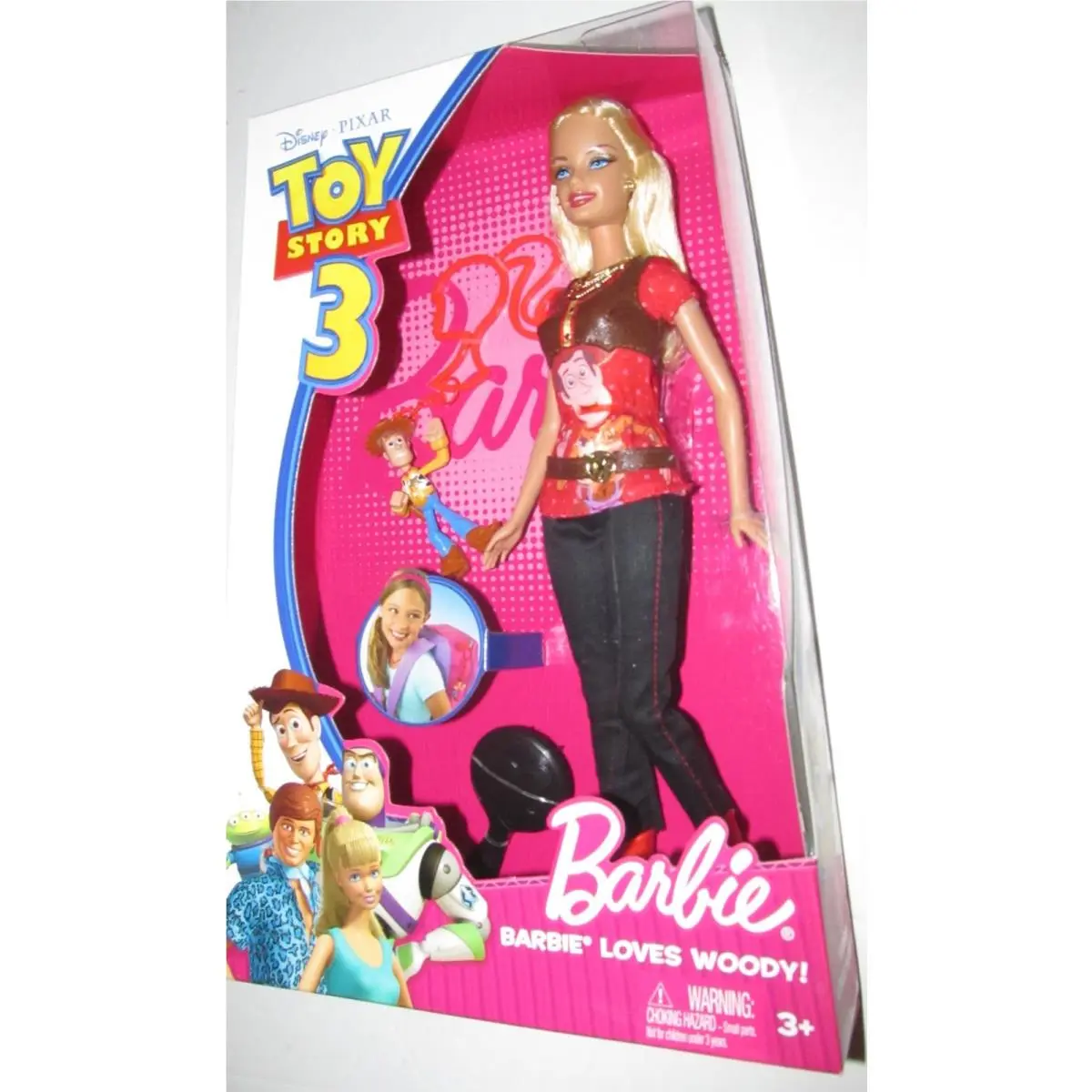 Toy Story 3 Barbie Loves Woody Doll + Woody Key Chain 2009 Mattel Disney