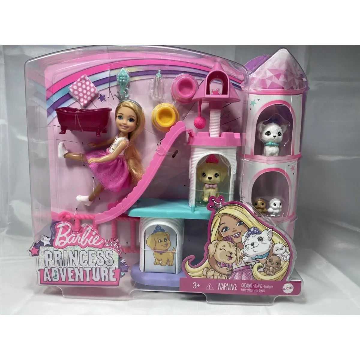 Barbie Princess Adventure Chelsea Pet Castle Playset Blonde Doll GML73