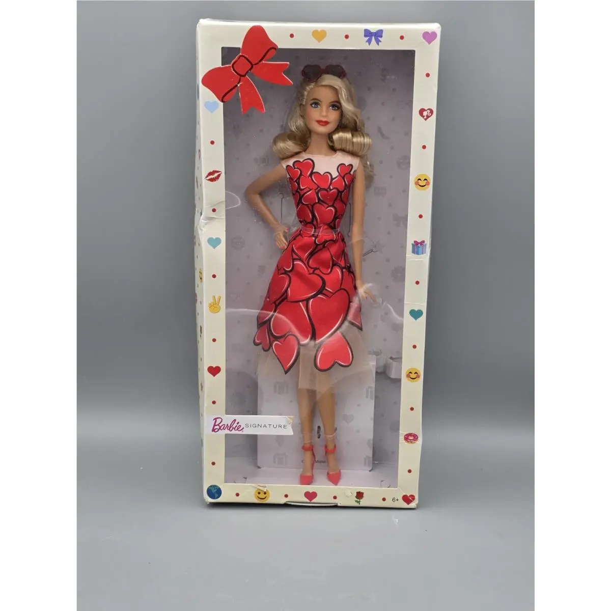 Barbie Celebratory Collector Doll Heart Dress Sunglasses 60th Anniversary - Doll Hair: Blonde, Doll Eye: Blue