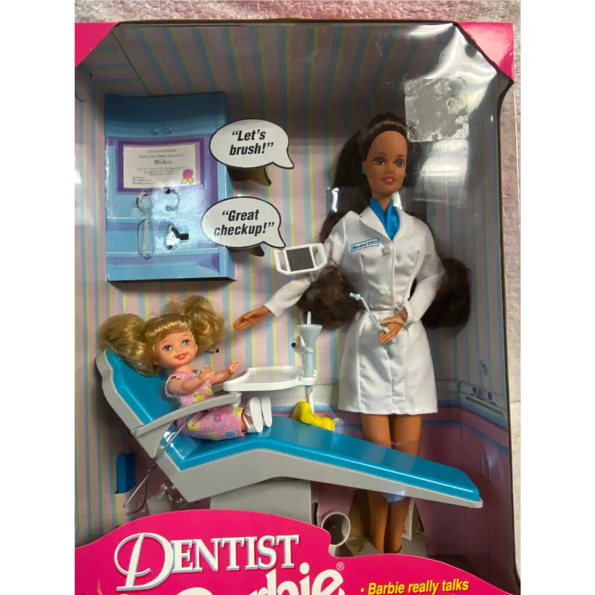 Mattel Brunette Barbie Dentist 17707 Blonde Kelly 1997 Mattel Nrfb