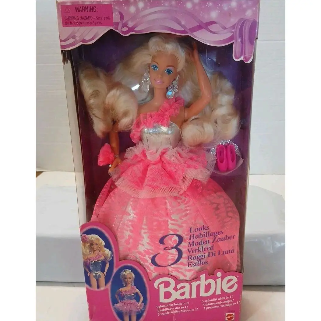 Vintage Barbie Doll 3 Outfits In One Mattel 12339 Foreign Edition Nrfb