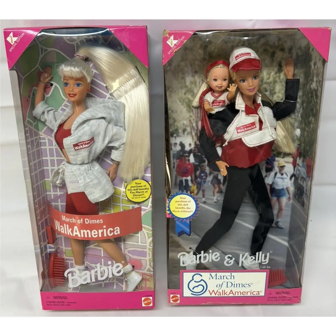 Nrfb Vintage 1990s March of Dimes Walk America Barbie Kelly Doll 18506 20843