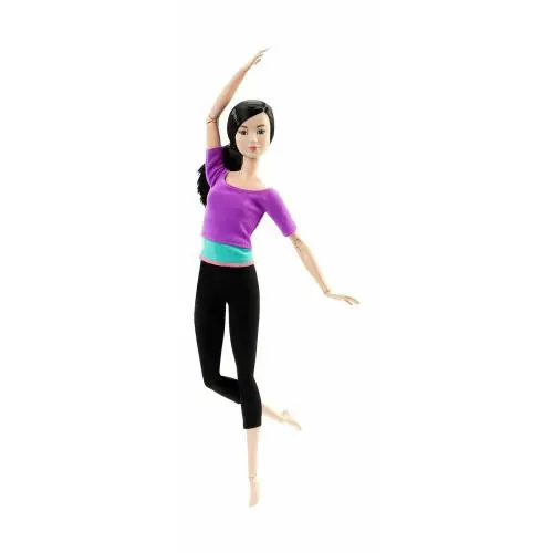 Made to Move Barbie Doll Yoga Barbie Purple Top Nrfb