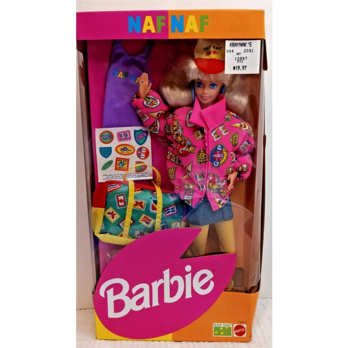 Mattel Naf Naf Travel Barbie Doll Vintage 1993 Nrfb