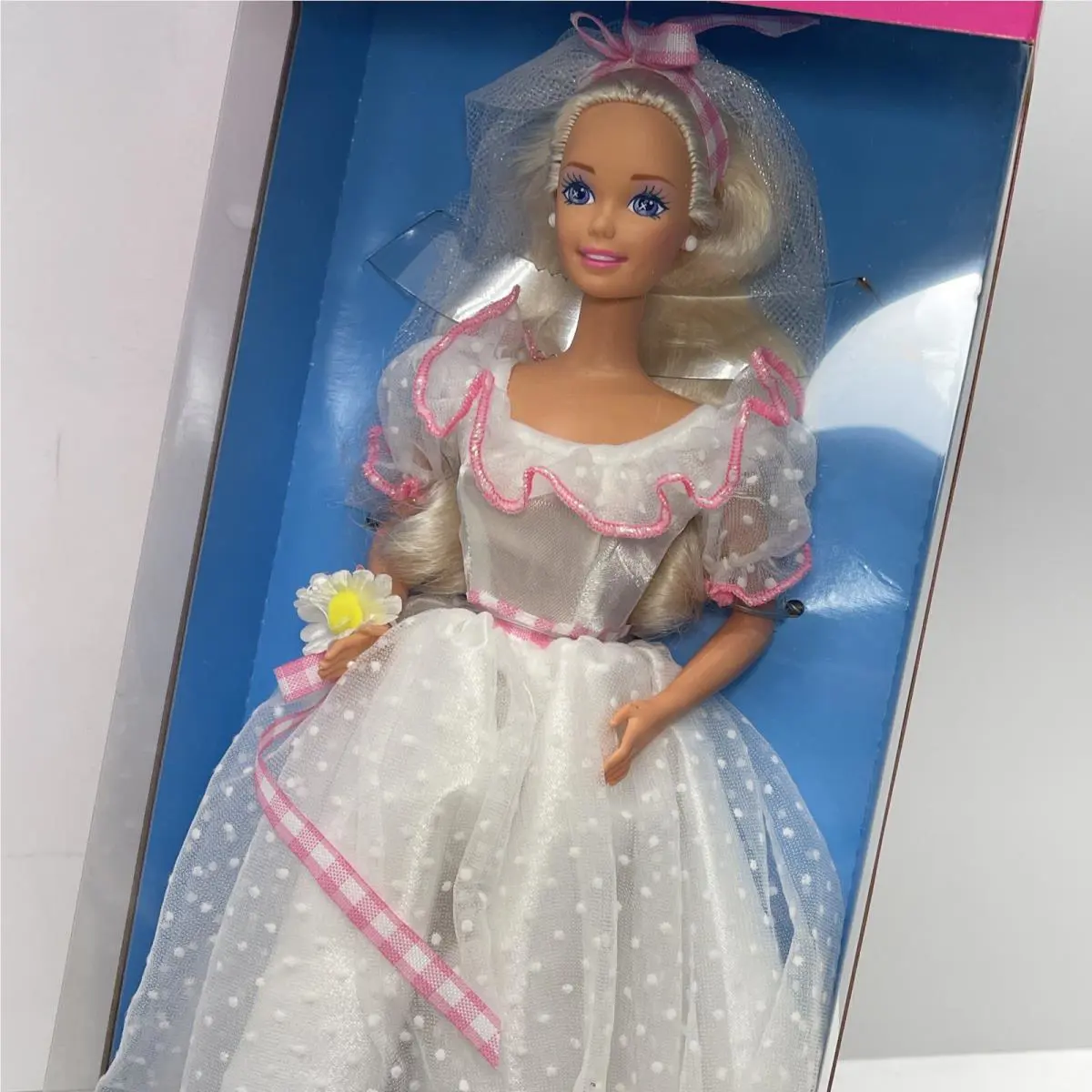 Country Bride Barbie Doll Blonde White Dress Bouquet 13614 Mattel Vtg 1994 -new