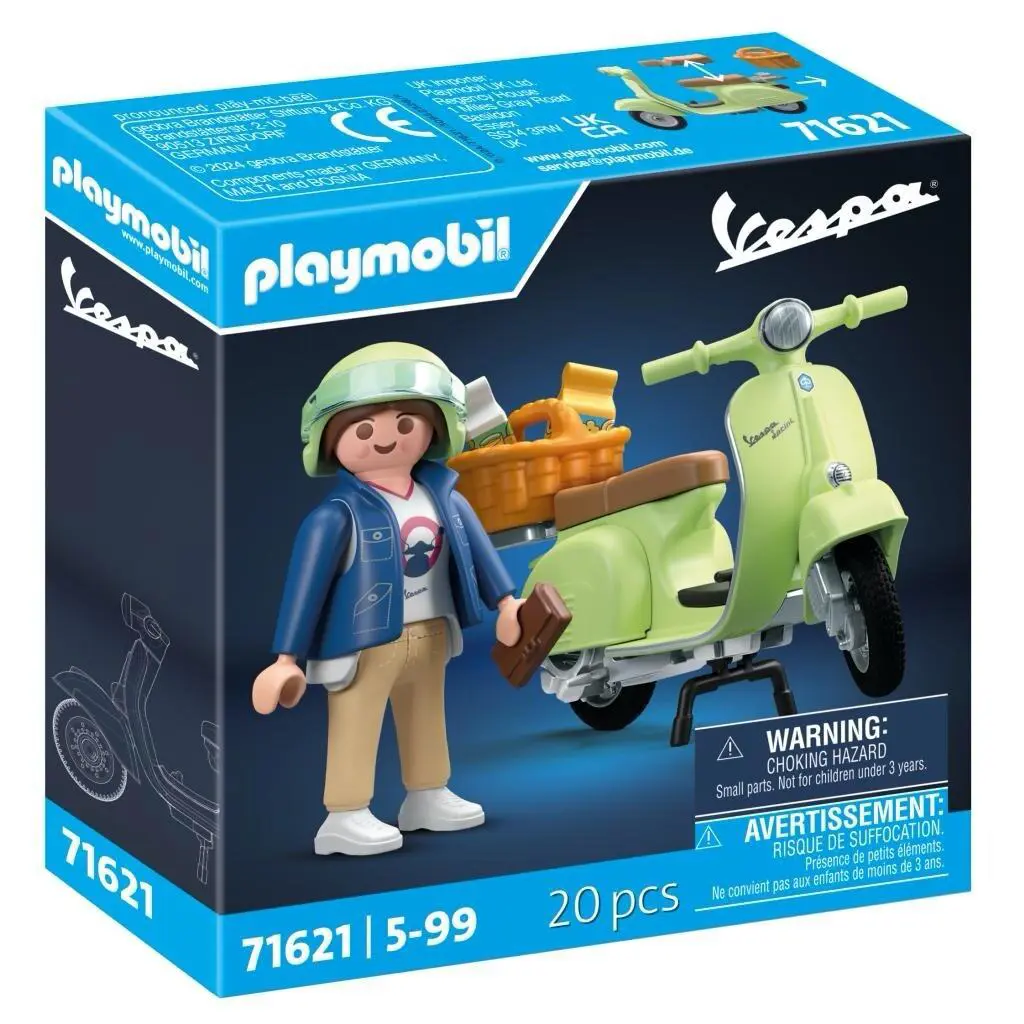 Playmobil 71621 Vespa 150 Sprint Veloce Light Green 20 Pcs Toy Building Kit