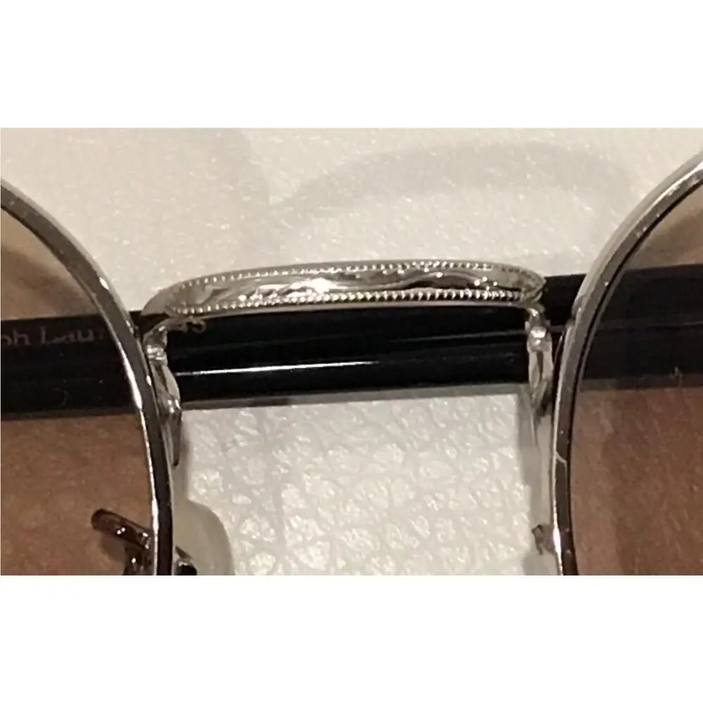 Vintage 90’s Ralph Lauren Gold Round Metal Sunglasses ￼
