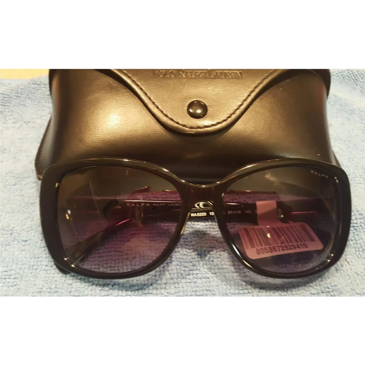 Ralph by Ralph Lauren RA5223 1377 8G 57 Rectangle Plastic Black Gold