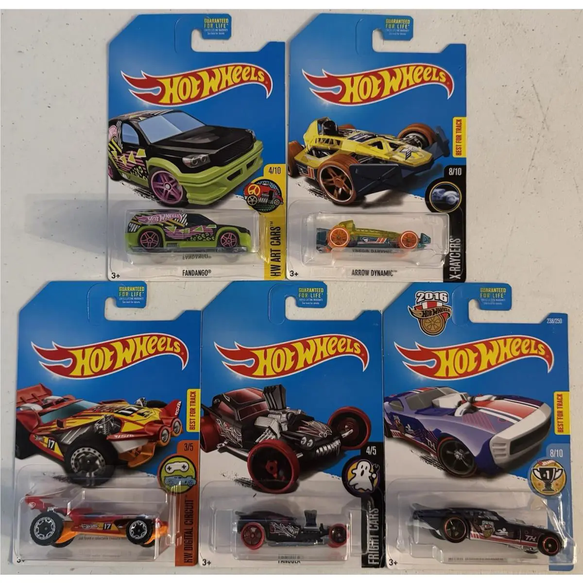 5 Hot Wheels 2016 Treasure Hunts - Nitro Doorslammer - Fandango - Fangula +2