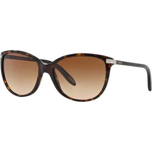 Ralph by Lauren Asian Cat Eye Sunglasses Dark Tortoise Brown Grad