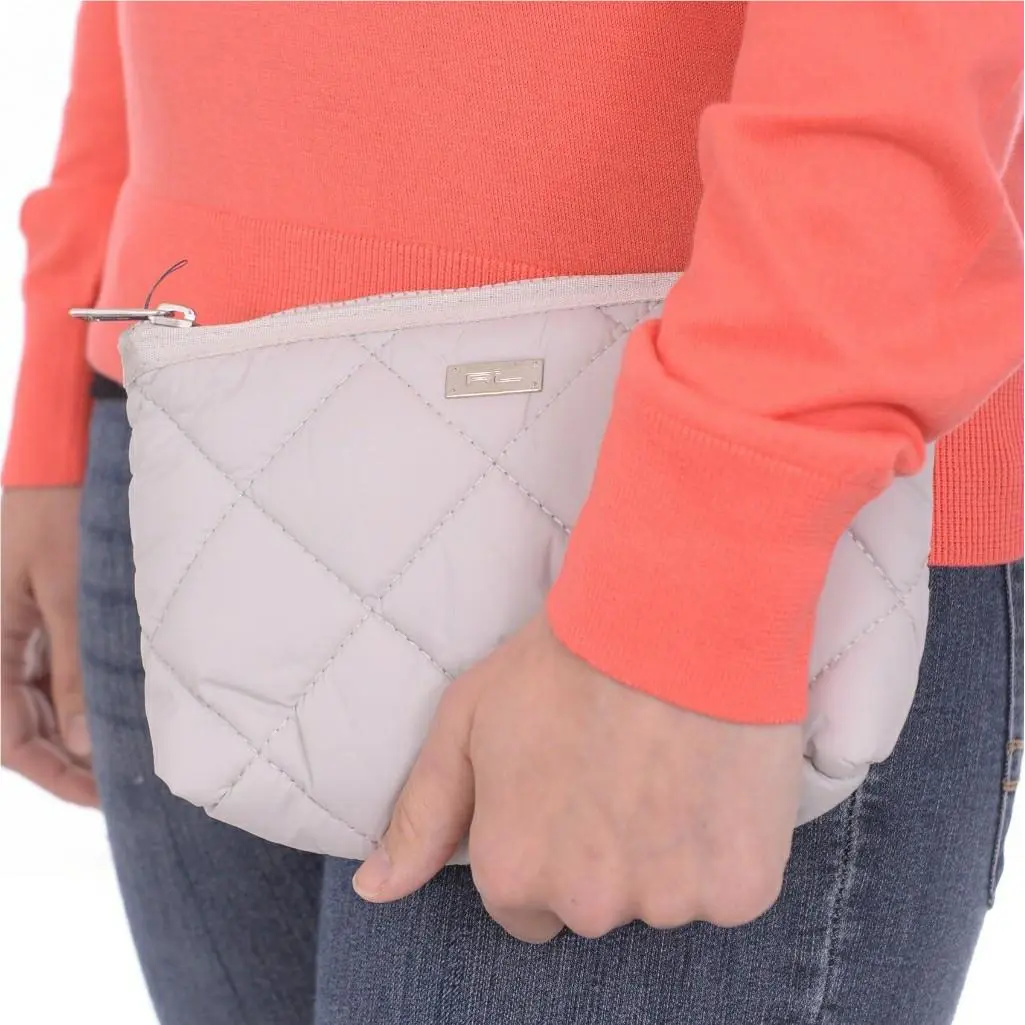 Ralph Lauren Polo Golf Quilted Gray Purse Clutch Small Bag Purse Organizer