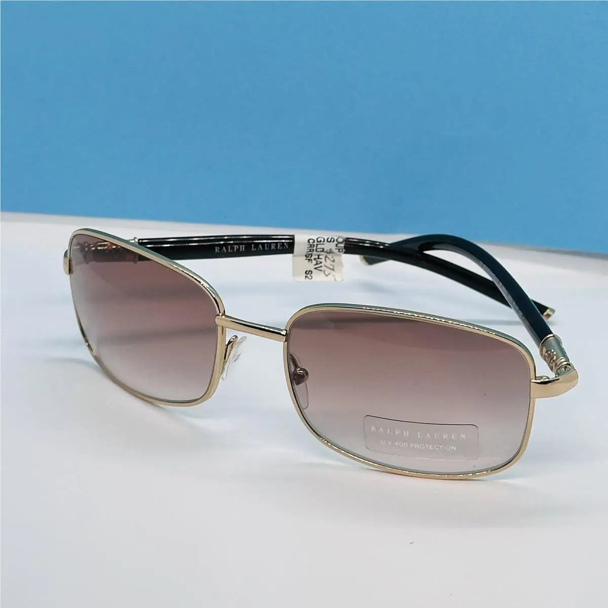 Ralph Lauren Gold Metal Tortoise Rose Lenses Sunglasses RL 891/S 55-17-125