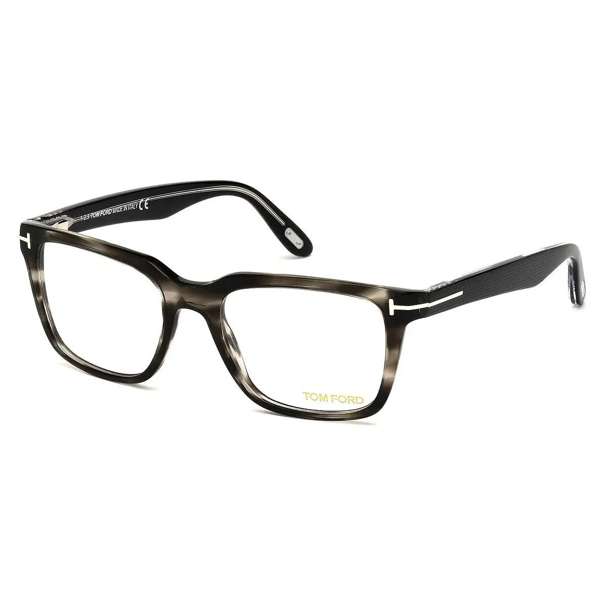 Tom Ford Men Geometric Eyeglasses FT5304 093 Shiny Light Green 54mm