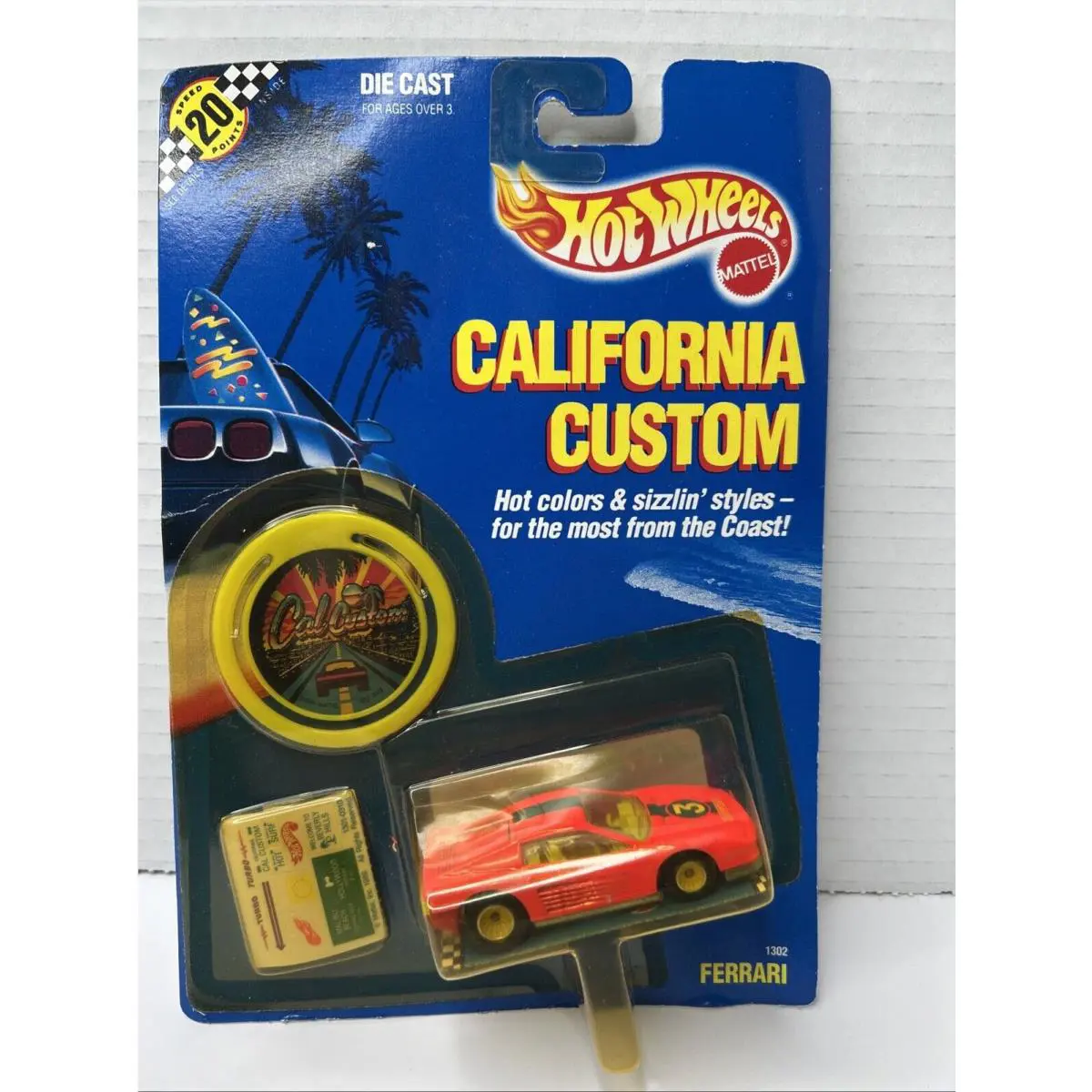 Hot Wheels California Custom Cal Custom Pink Ferrari Testarossa Vintage Car