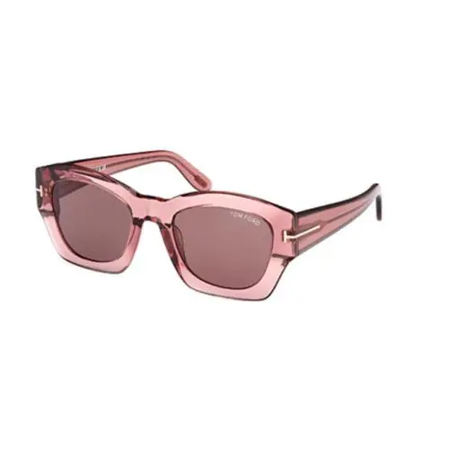 Guilliana FT1083 72E Shiny Dark Pink/brown Square Women`s Sunglasses by Tom Ford
